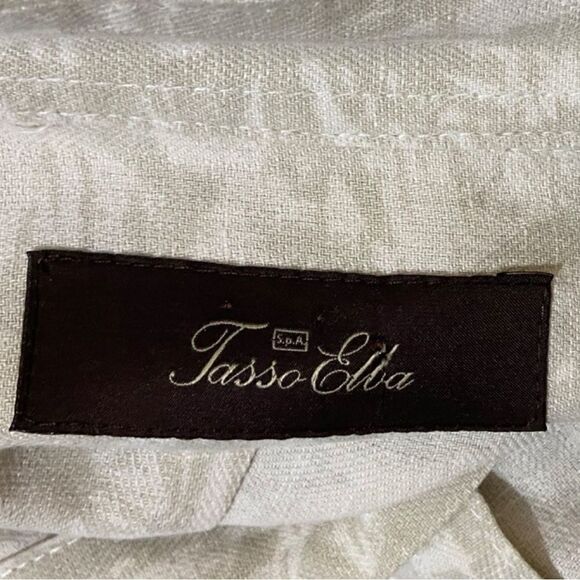 🌿 Tasso Elba Silk Linen Blend Lightweight Hawaiian Coastal Cool Button Down - Picture 5 of 5